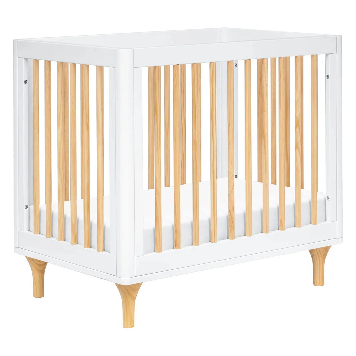 Babyletto Lolly 4 in 1 Convertible Mini Crib and Twin Bed with Toddler Bed Conversion Kit - white/natural