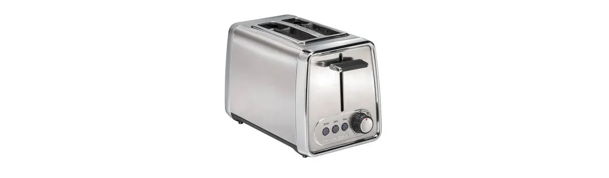 Hamilton Beach Modern Chrome 2-Slice Toaster - 22785: Stainless Steel, Bagel & Defrost Options, Extra Wide Slots
