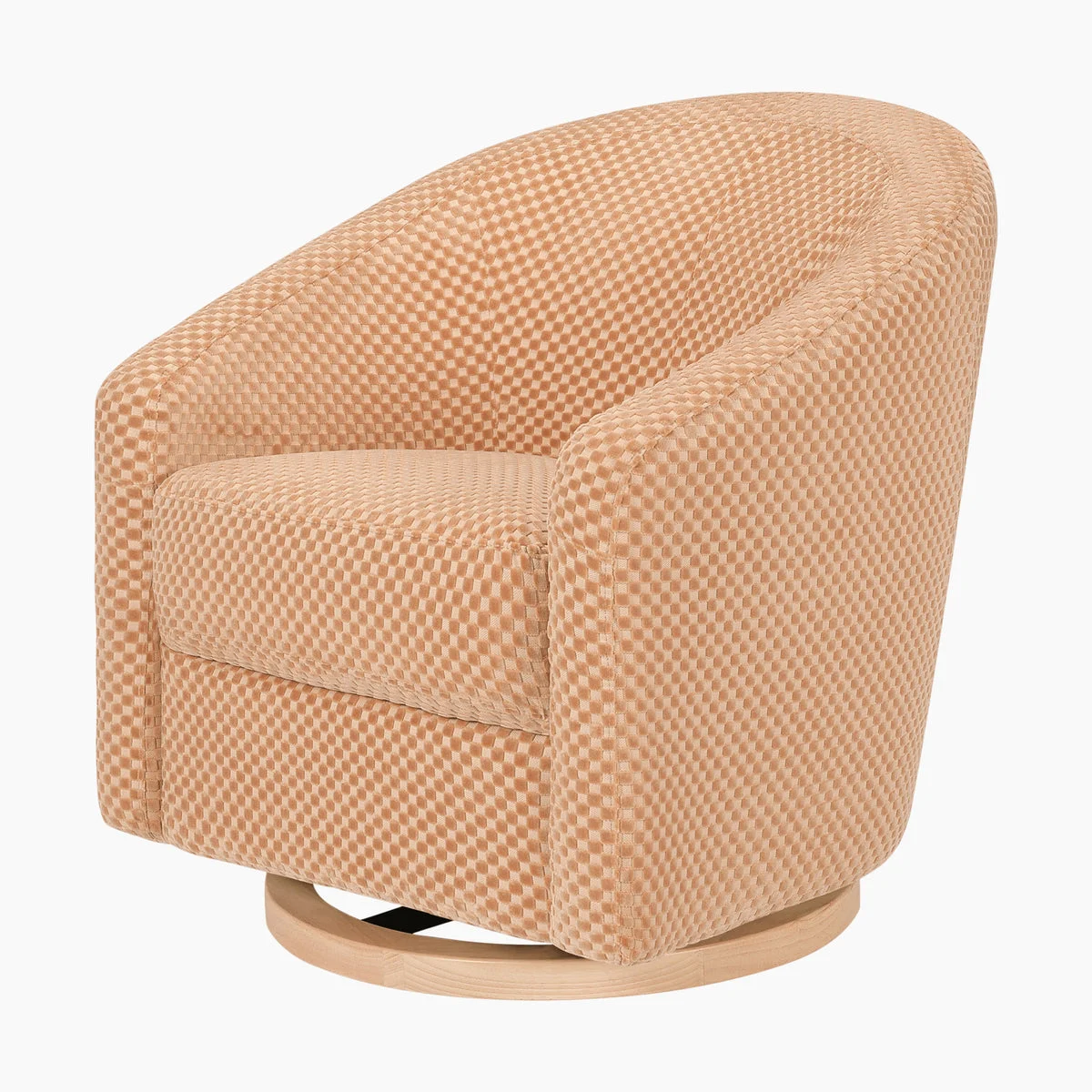 Babyletto Madison Swivel Glider - Canyon Velvet Checker w/ Light Wood Base
