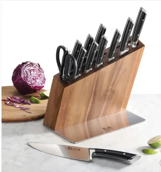 Cangshan German Steel Forged 12-Piece Knife Block Set - Black