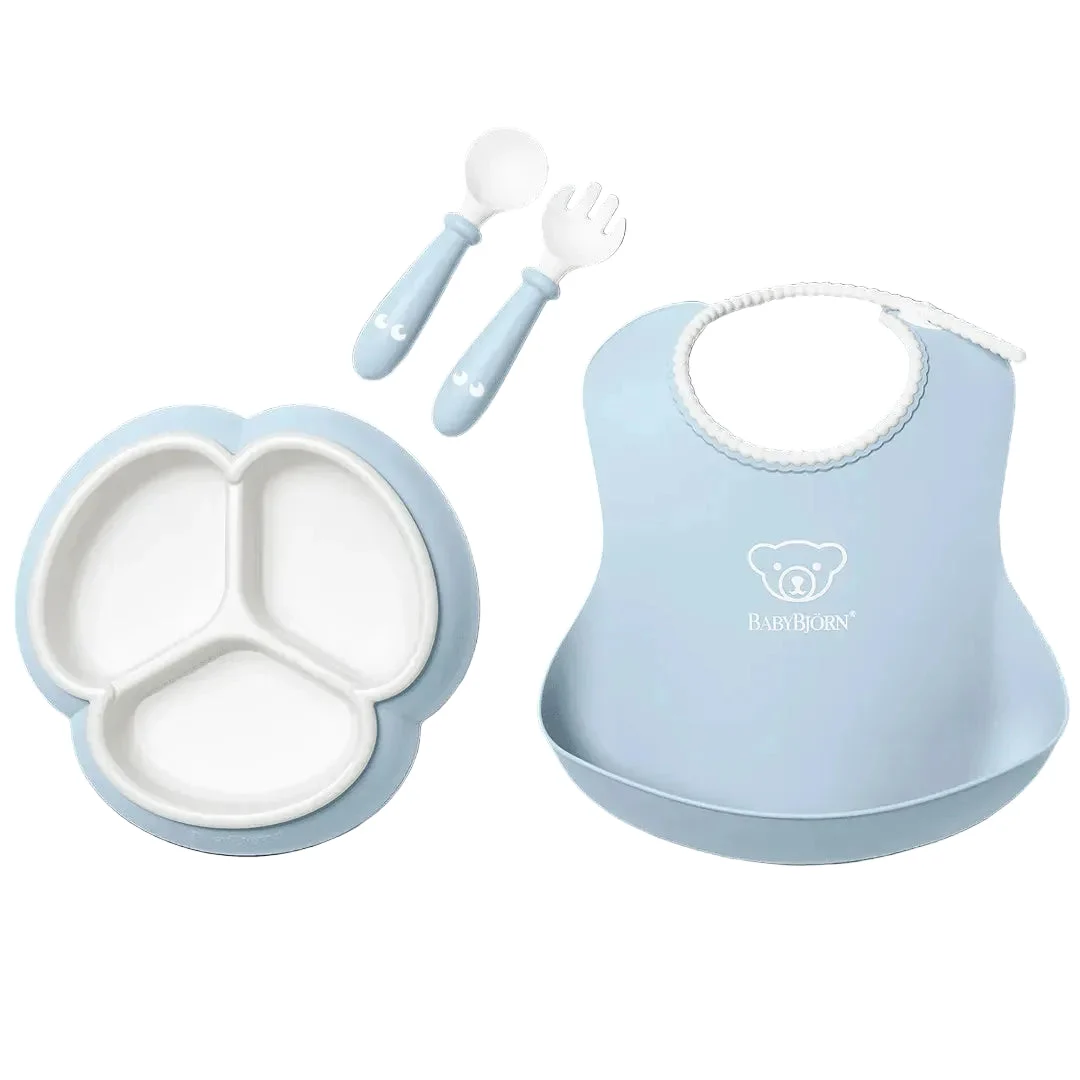 BabyBjörn Mealtime Set, 4pcs - Powder Blue
