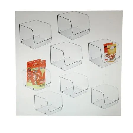 iDesign Open Front Bins Clear - 8 Piece Set
