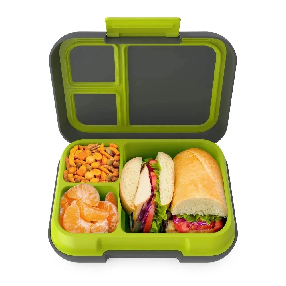 Bentgo Pop Leak Proof Bentgo - Style Lunch Box with Removable Divider - Charcoal/Lime