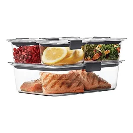 Rubbermaid Brilliance Food Storage Containers, Assorted, Clear