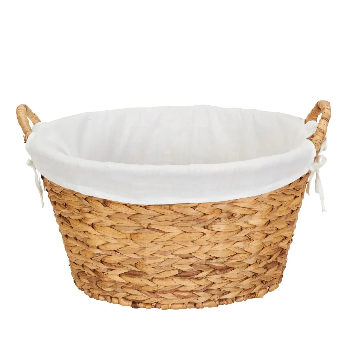 Household Essentials Round Wicker Laundry Basket with Handles - Natural
