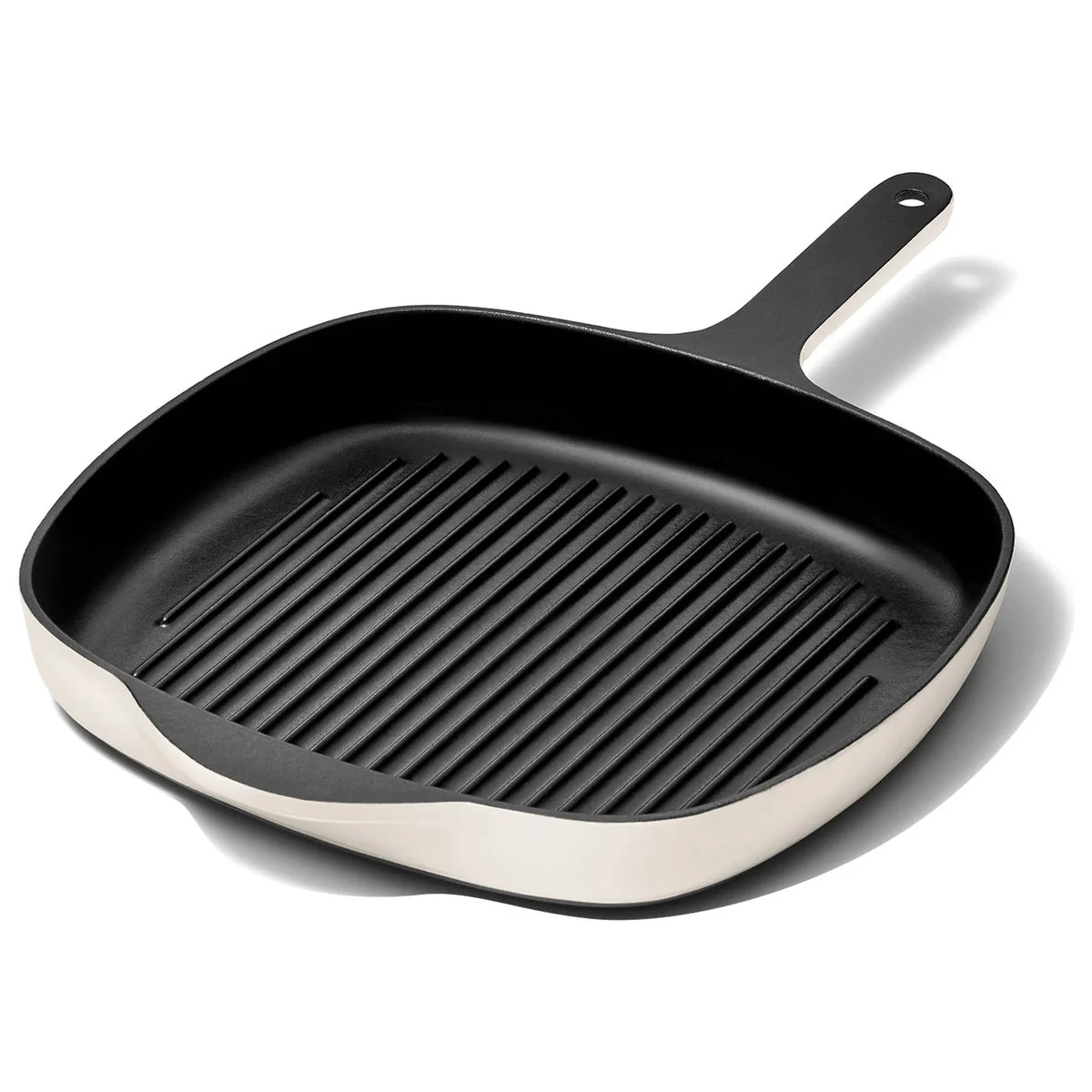 Caraway Enameled Cast Iron Grill Pan Cream
