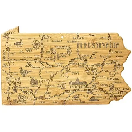Bamboo Destination Pennsylvania Serving and Cutting Board