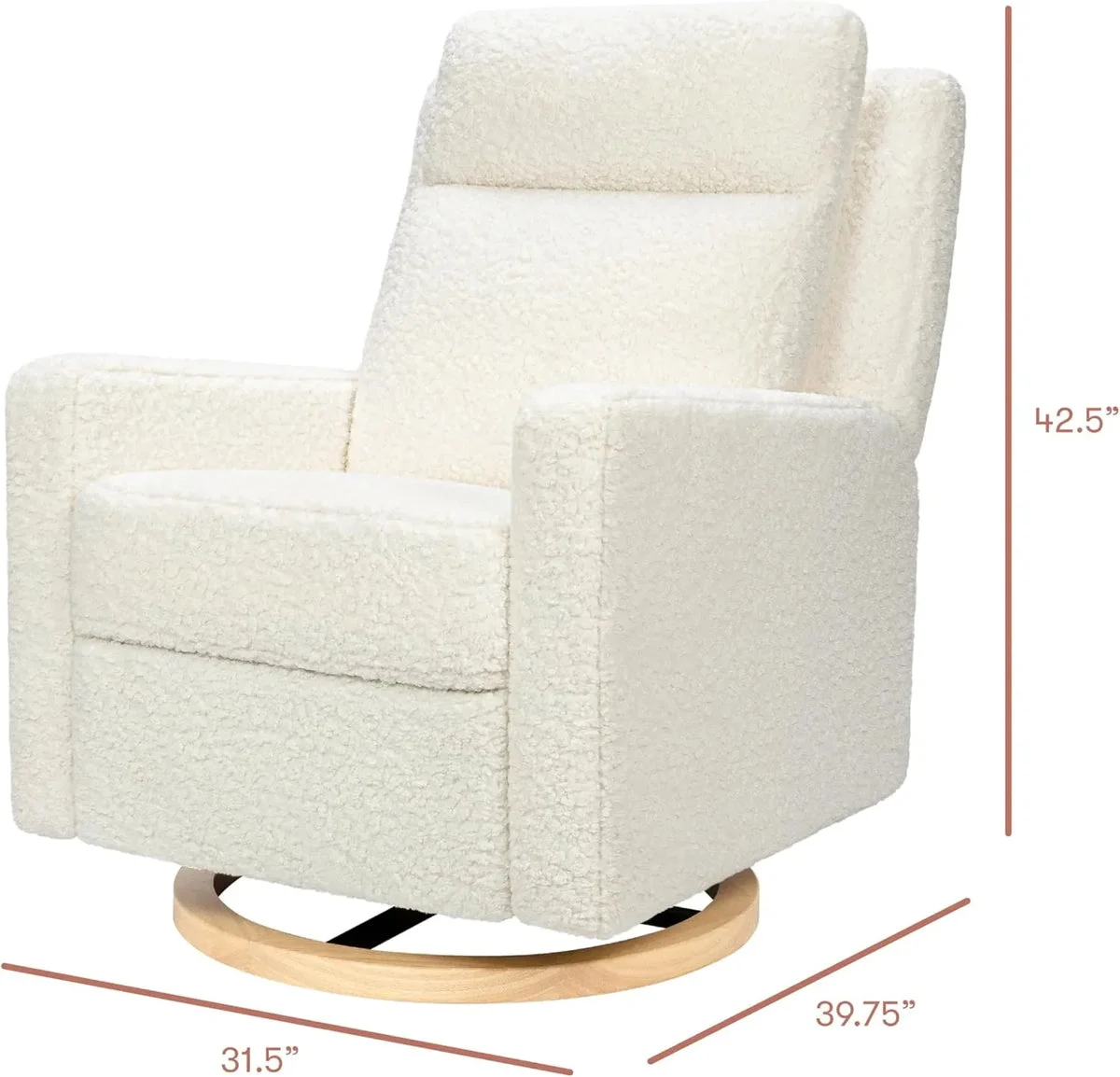 Babyletto Sigi Pro Power Recliner - Cream Shearling