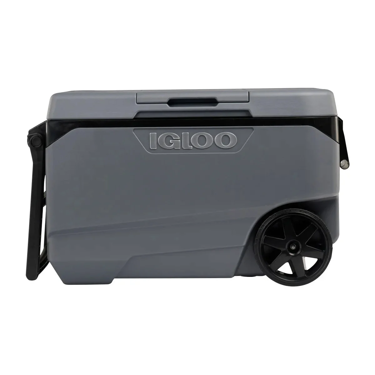 Igloo 90QT MaxCold Rolling Cooler, 137-Can Capacity, All-Terrain Wheels, Heavy-Duty Poly Construction
