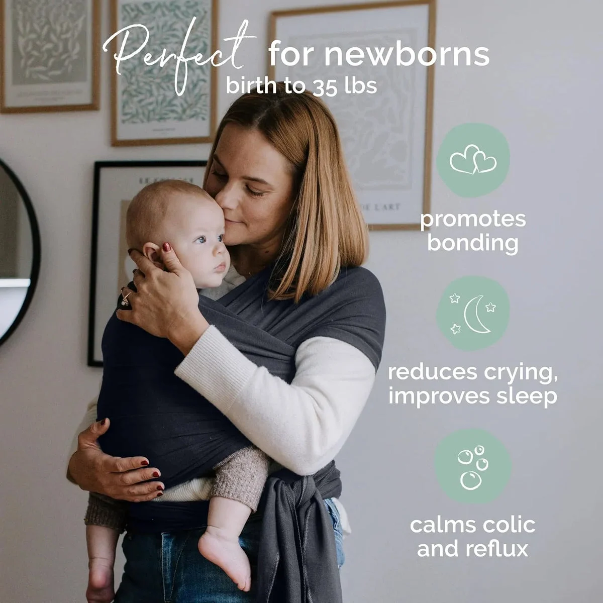 Boba Baby Wrap Carrier - Charcoal Bamboo