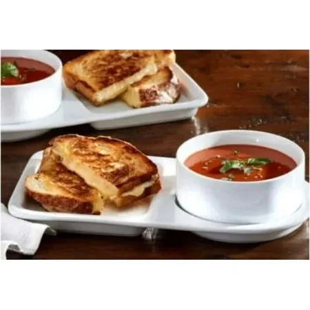 Unbranded/Generic Soup Bowl and Sandwich Plate Set - White