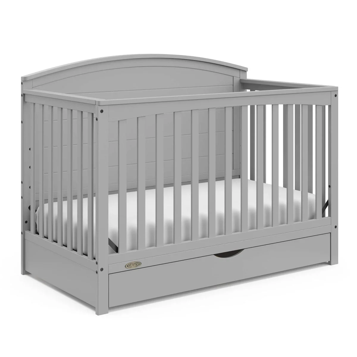 Graco Bellwood 5-in-1 Convertible Crib with Drawer - Pebble Gray