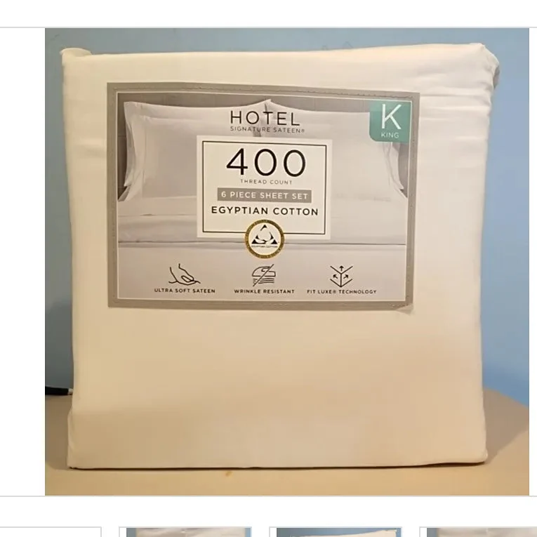 Egyptian Bedding 400 TC Egyptian Cotton 6-Piece Sheet Set - King Size - White