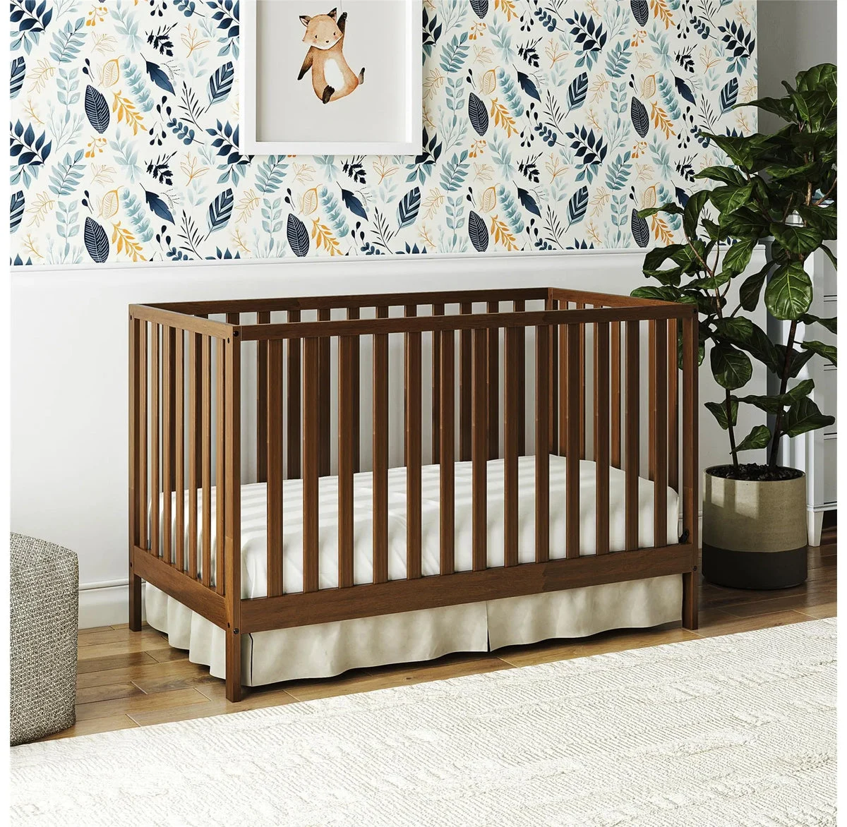 Baby Relax Ema 3-in-1 Convertible Crib - Walnut