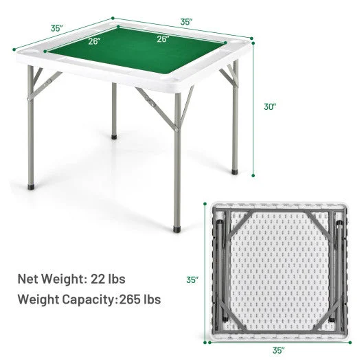 COSTWAY 4-Player Mahjong Game Table With Iron Frame