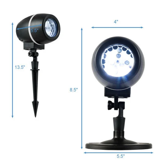 COSTWAY Outdoor Waterproof Christmas Snowflake LED Projector Lights With Remote Control