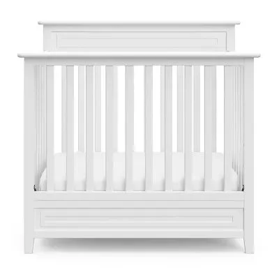 Storkcraft Petal Convertible Mini Crib with Mattress - White