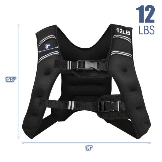 COSTWAY Training Weight Vest Workout Equipment With Adjustable Buckles and Mesh Bag-12 Lbs