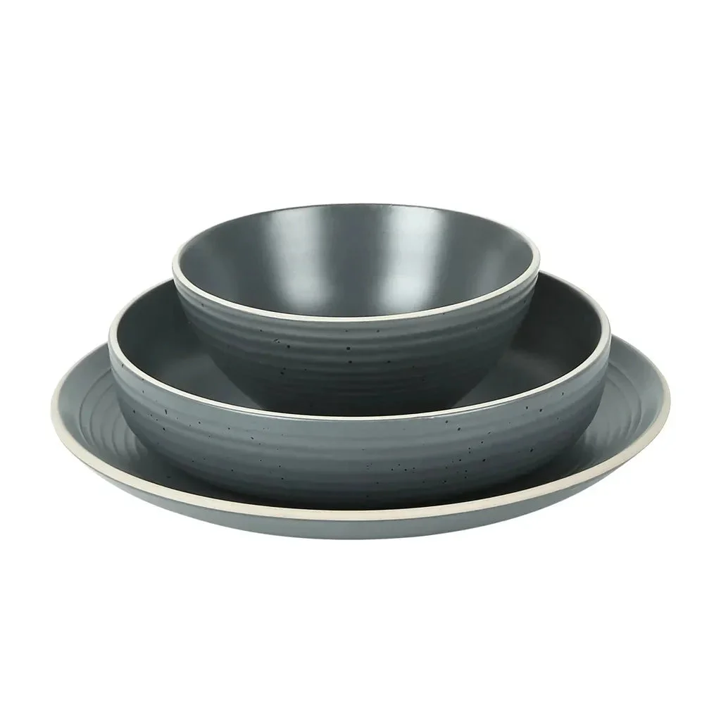 Stone Lain Lauren Stoneware Dinnerware Set, 12-pieces - Black