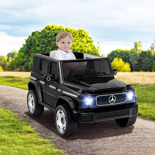 COSTWAY 12V Licensed Mercedes-Benz EQG Kids Ride on Car With Remote Control-Black
