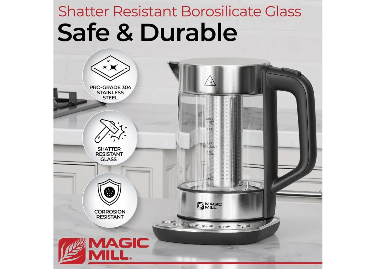Magic Mill Electric Kettle with Tea Infuser and Temperature Control - 1.7L