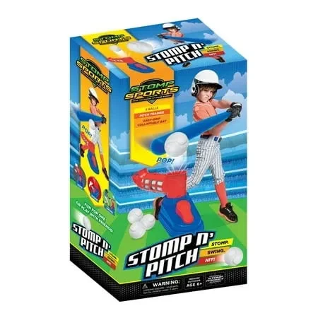 Stomp Rocket Baseball Pitching Machine for Kids - Outdoor Sports Gear