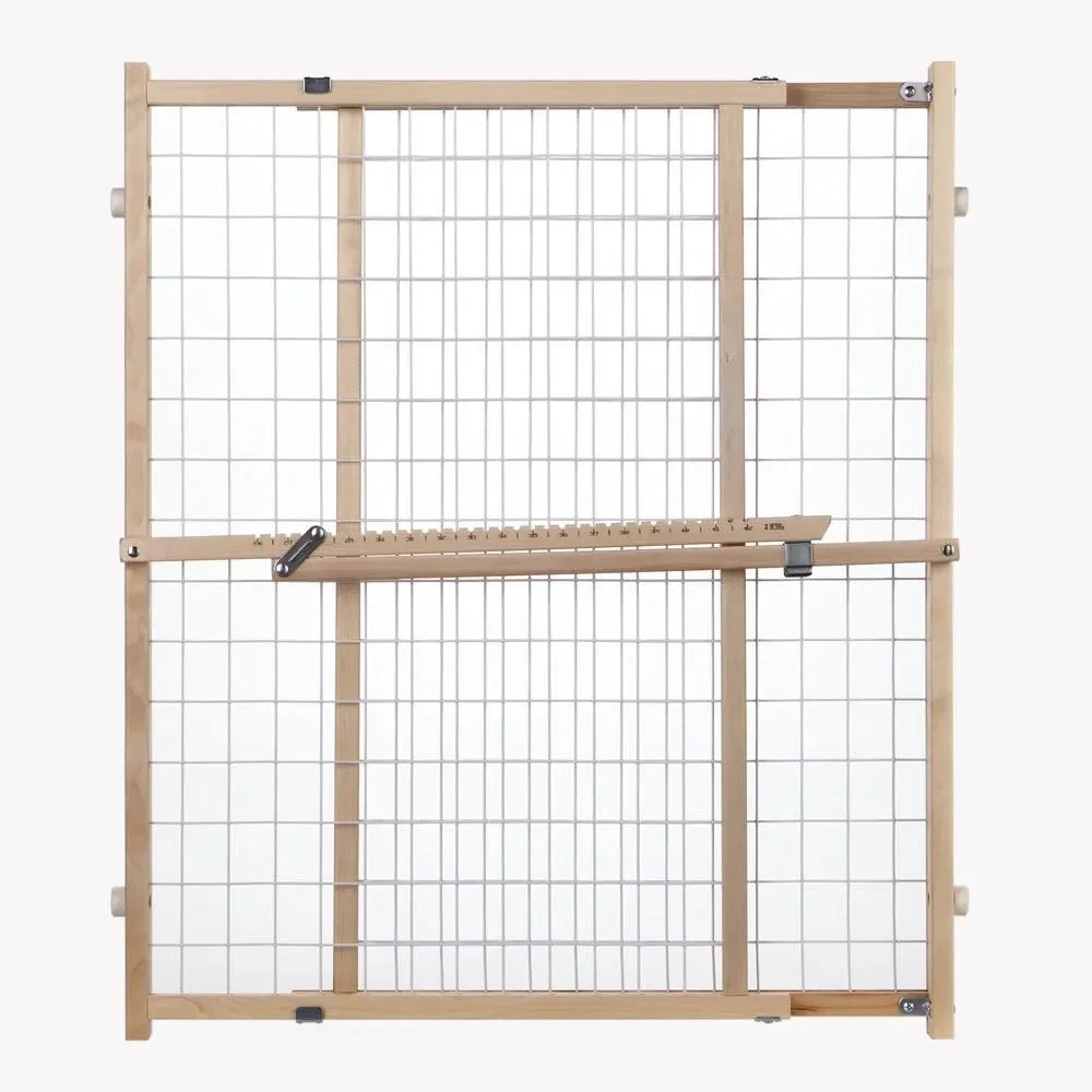 North States Extra-Wide Wire Mesh Wooden Baby Gate