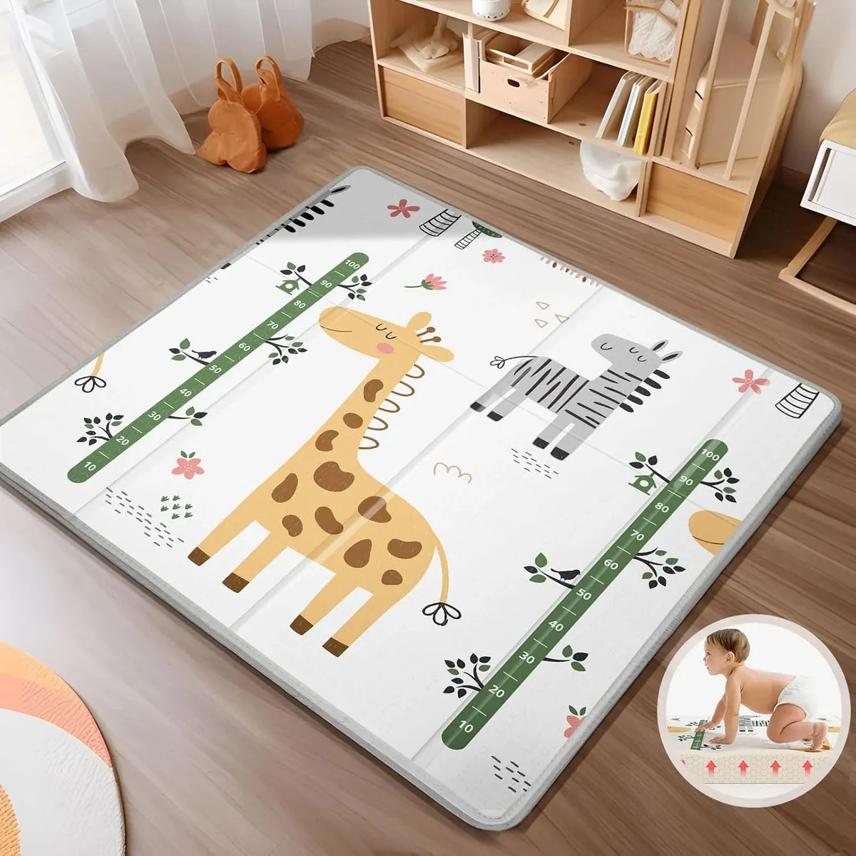 PIGLOG Foldable Baby Play Mat, Giraffe