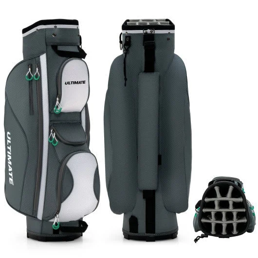 COSTWAY 14 Dividers Golf Cart Bag With 7 Zippered Pocket
