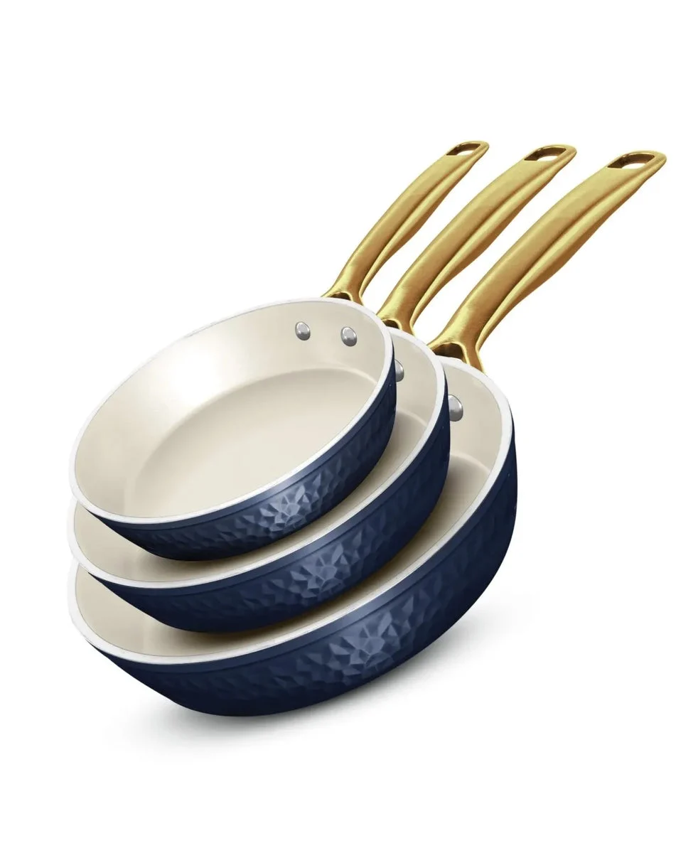 Gotham Steel Natural Hammered Nonstick Frying Pan Set - Blue