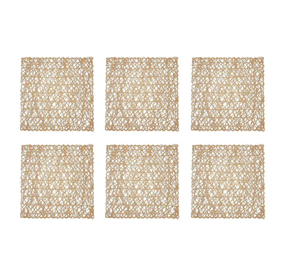 Design Woven Paper Square Placemat Set - Beige