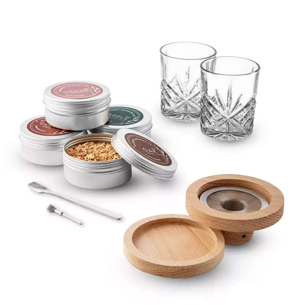 Godinger 9pc Dublin Crystal Whiskey Smoker Set