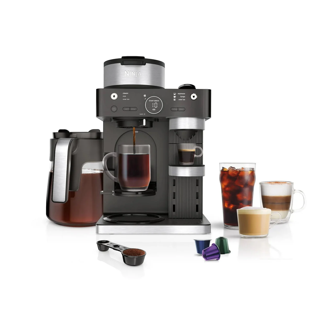 Ninja 12c/Single-Serve Espresso & Coffee Barista System - Stainless Steel
