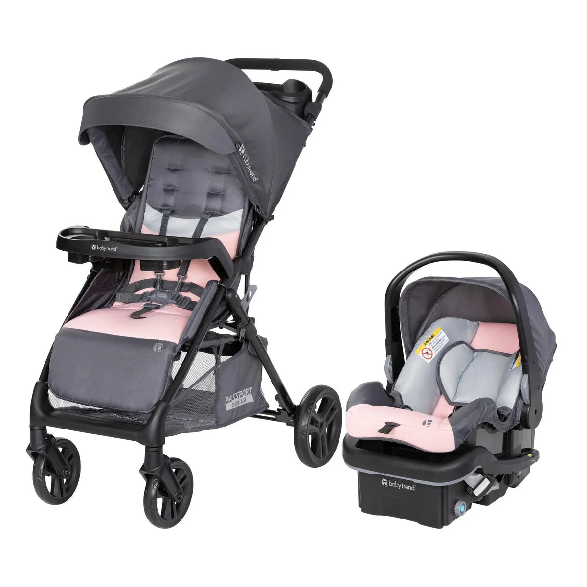Baby Trend Passport Bassinet Travel System with EZ-Lift PLUS Car Seat- Dash Pink (See Description)