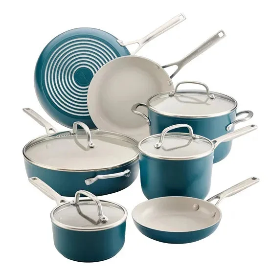 KitchenAid Hard-Anodized Ceramic Induction Cookware Set, 11-piece - Blue