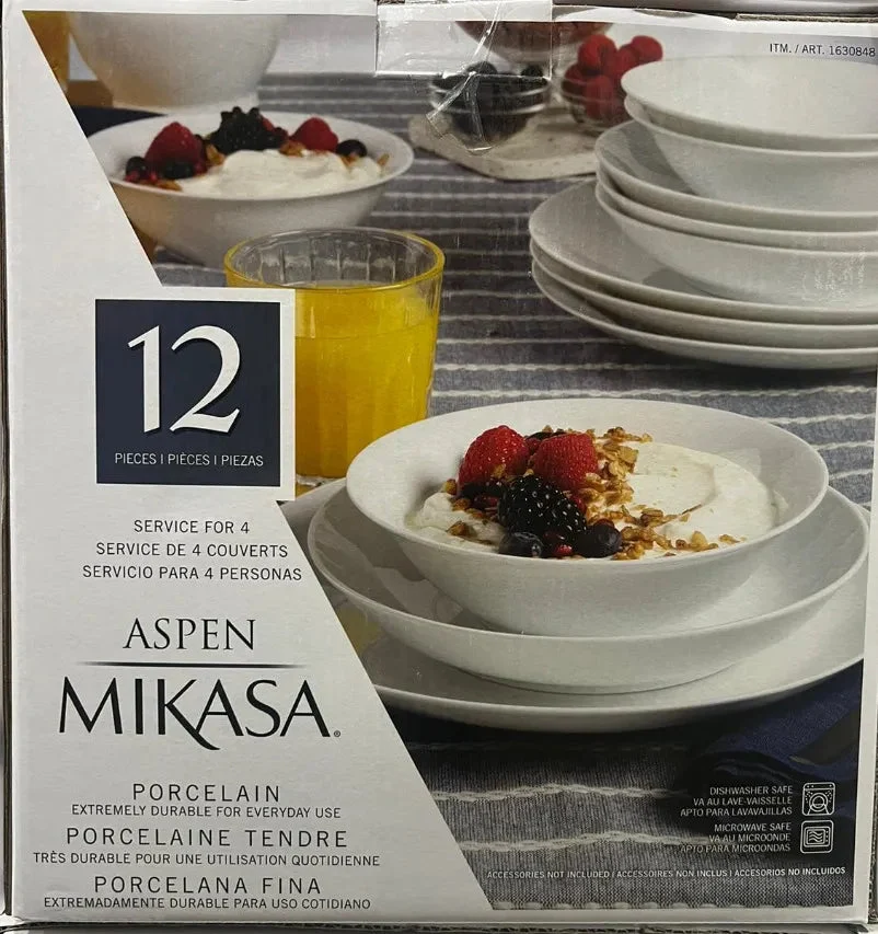 Ikasa Mikasa Aspen Porcelain Dinnerware 12 Piece Set