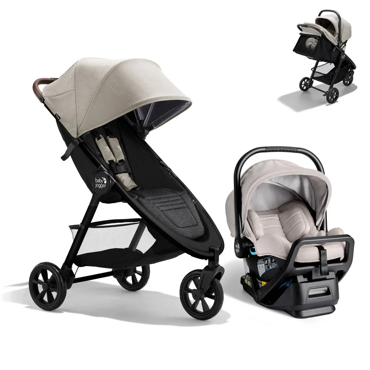 Baby Jogger GT3 Travel System - Frosted Ivory
