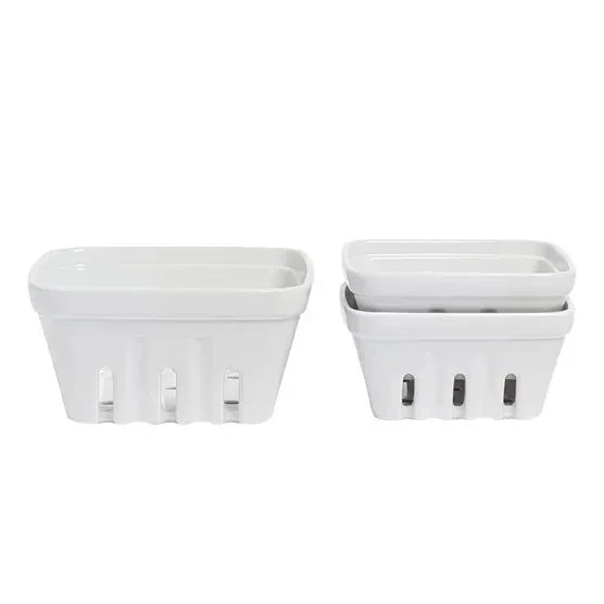 Over&Back 3-piece Multipurpose Berry Baskets - White