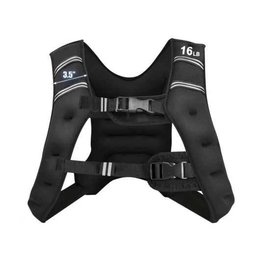 COSTWAY Workout Weighted Vest With Mesh Bag Adjustable Buckle-16 Lbs