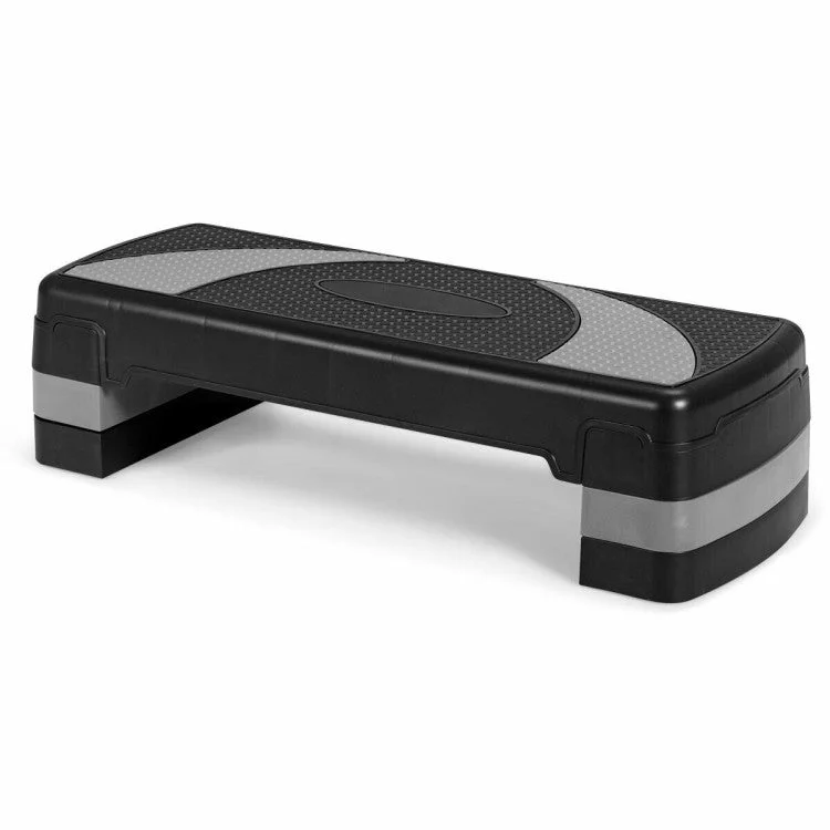 COSTWAY 31 Inch Adjustable Exercise Aerobic Stepper With Non-Slip Pads-Gray