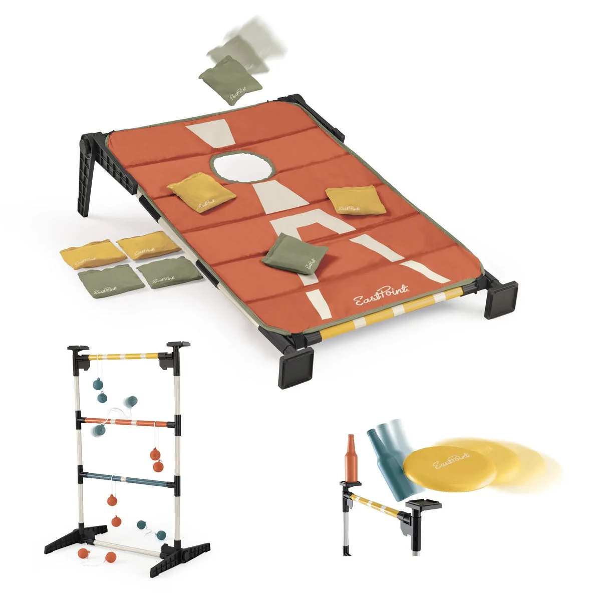 Eastpoint 3-in-1 Backyard & Tailgate Game Combo Set with Ladderball, Bottle Smash and Full Accessories