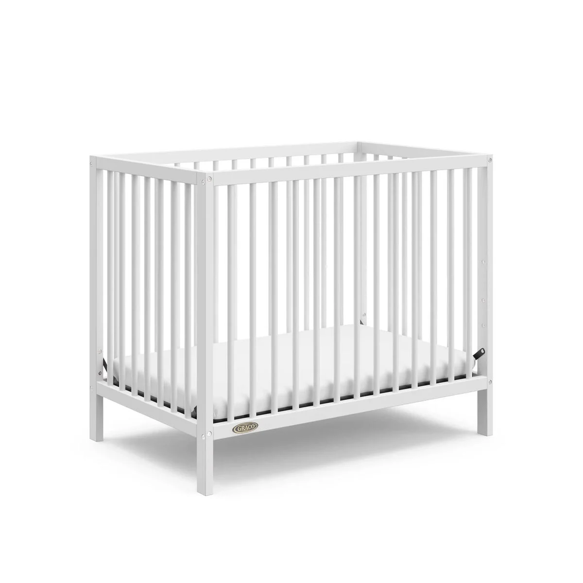 Graco Teddi Convertible Mini Crib with Mattress - White