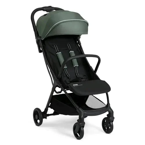 Delta Children Jeep Altitude Compact Travel Stroller by Delta Children Greenguard Gold, Easy One Hand Fold, Lightweight, Extendable Canopy with Peek-a-Boo Window, Reclining Seat, 4 Wheel Suspension, Olive Green