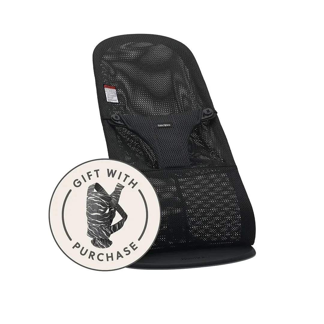 BabyBjörn Baby Bouncer Bliss Mesh + Baby Carrier Mini Bundle - Anthracite