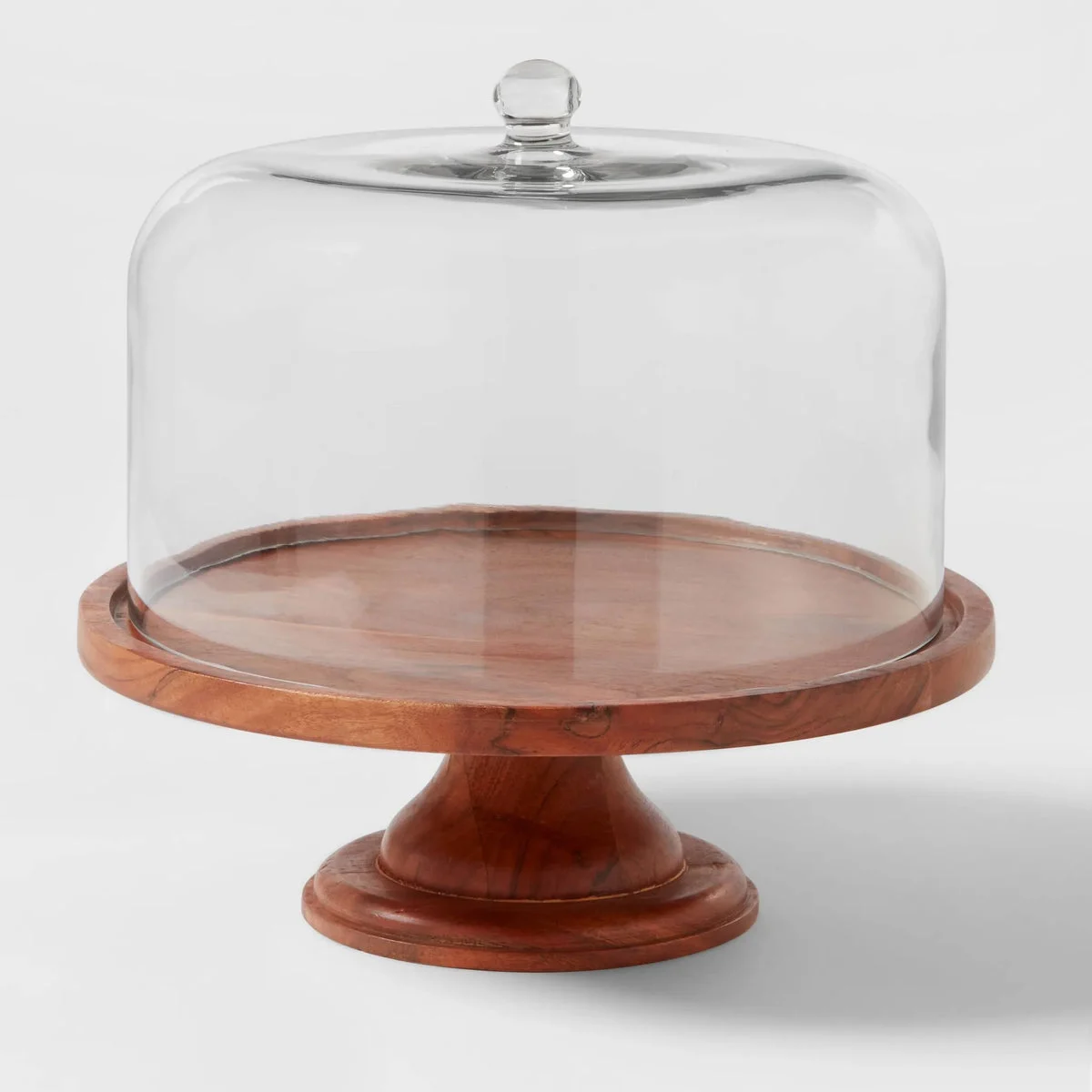 Threshold Round Glass & Wood Dessert Stand