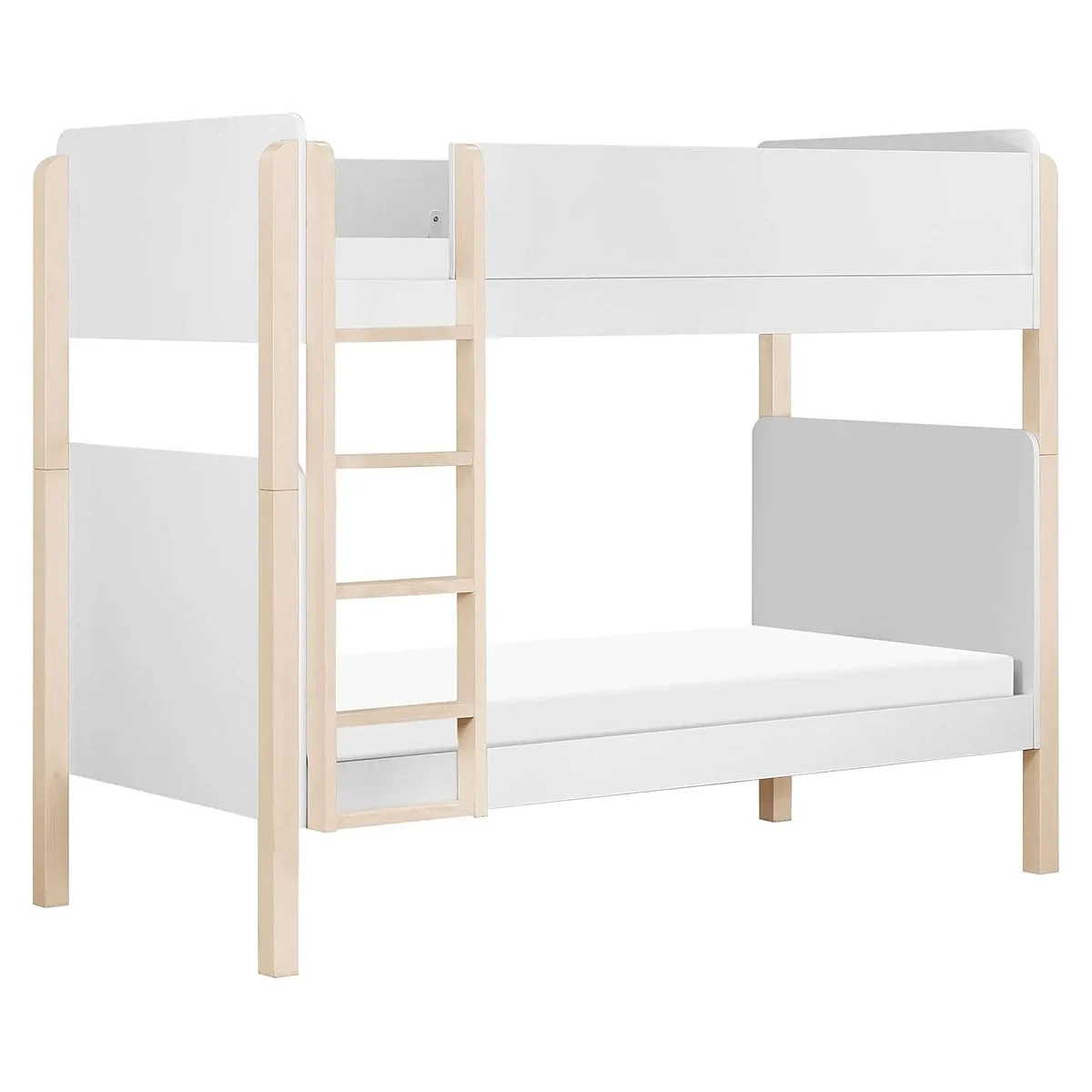 Babyletto Tiptoe Twin Over Twin Bunk Bed - White and Washed Natural