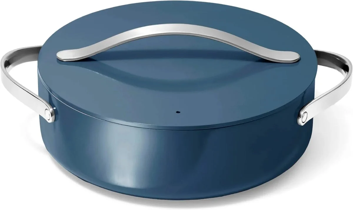 Caraway 6 Qt Non-Stick Rondeau Pan with Lid - Navy