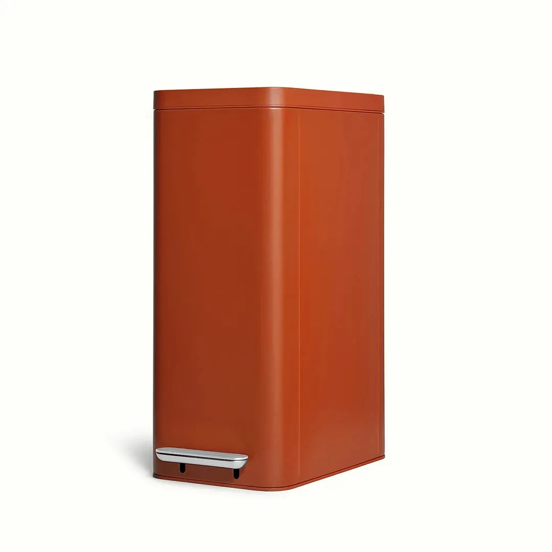 Caraway 45L Slim Step Trash Can - Clay