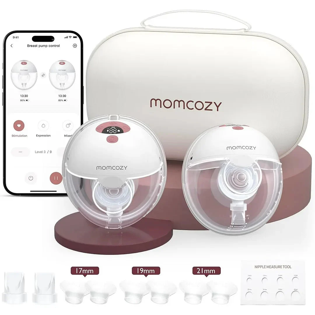 Momcozy M5 Smart APP Controlled Wearable Breast Pump - Cozy Red