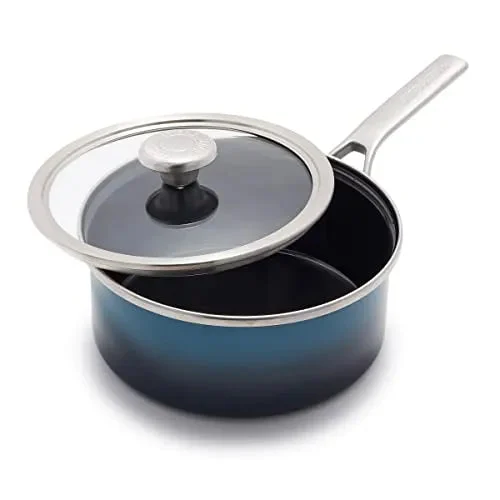 GreenPan Enameled 2.5-Quart Saucepan with Lid - Aegean Teal